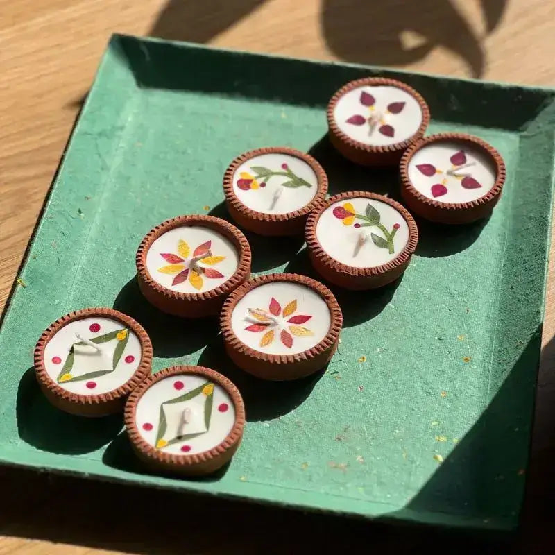 The Good Route Festive Diyas- small set of 4, 2 pack - EarthBased 