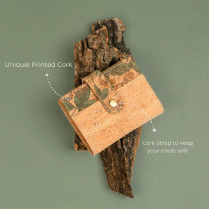 Finch Premium Printed Cork Strapped Wallet | Clan Earth - EarthBased 