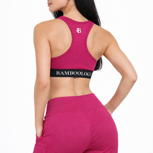 Bamboology Bamboo Fabric Sports Bra for Women | Ultra-Soft, Breathable, Sweat-Wicking Activewear | Fuchsia - EarthBased 
