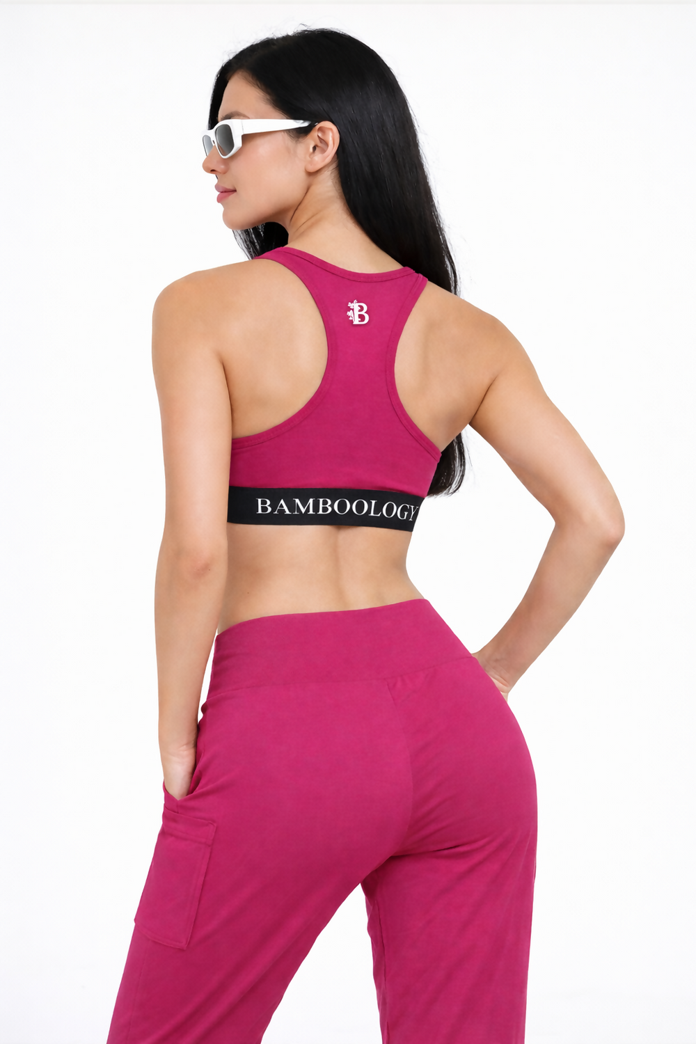 Bamboology Bamboo Fabric Sports Bra for Women | Ultra-Soft, Breathable, Sweat-Wicking Activewear | Fuchsia - EarthBased 