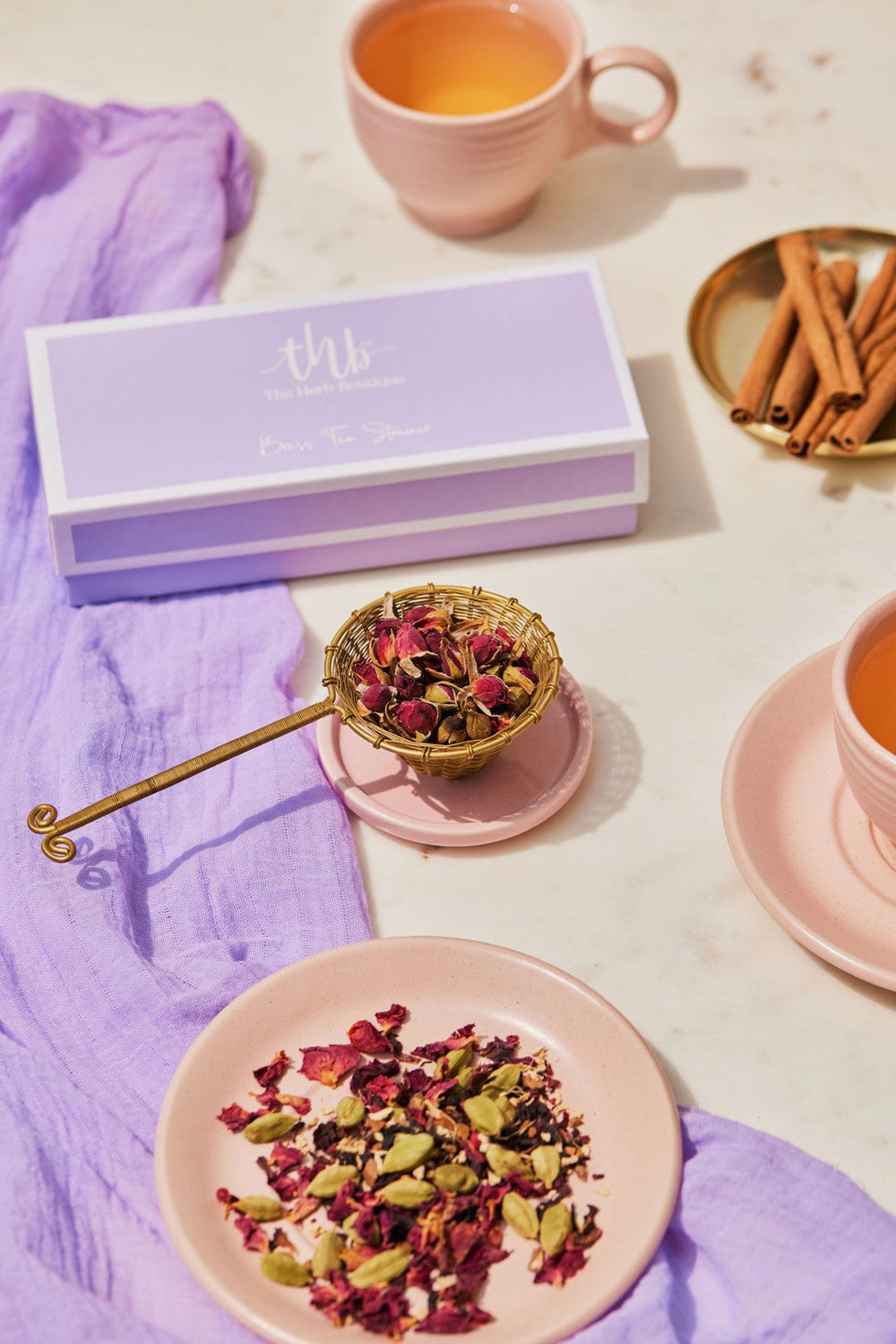 Fleur Brass Tea Strainer - EarthBased 