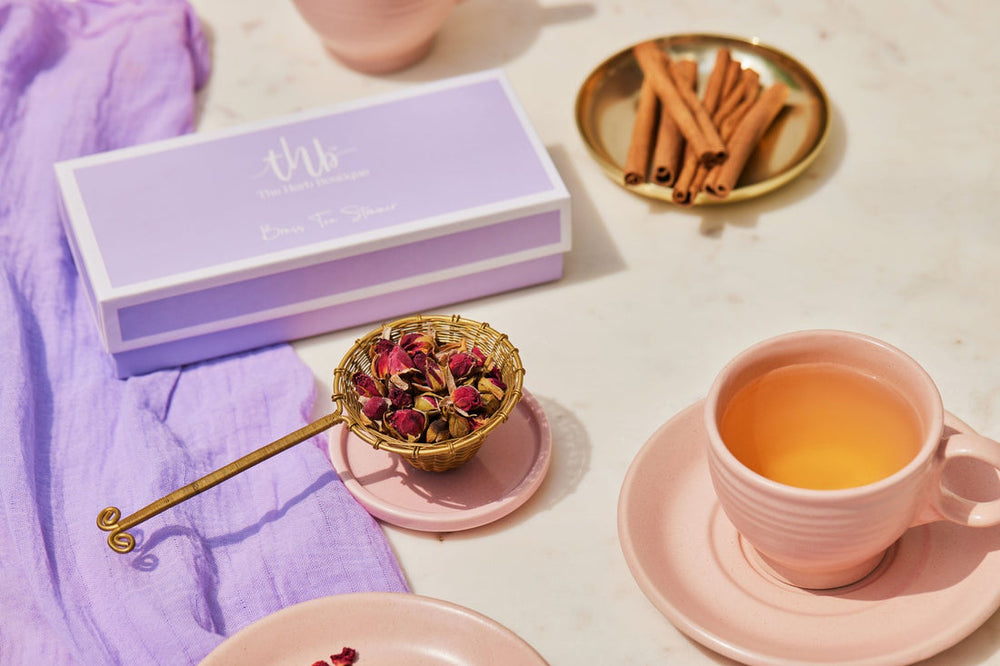 Fleur Brass Tea Strainer - EarthBased 