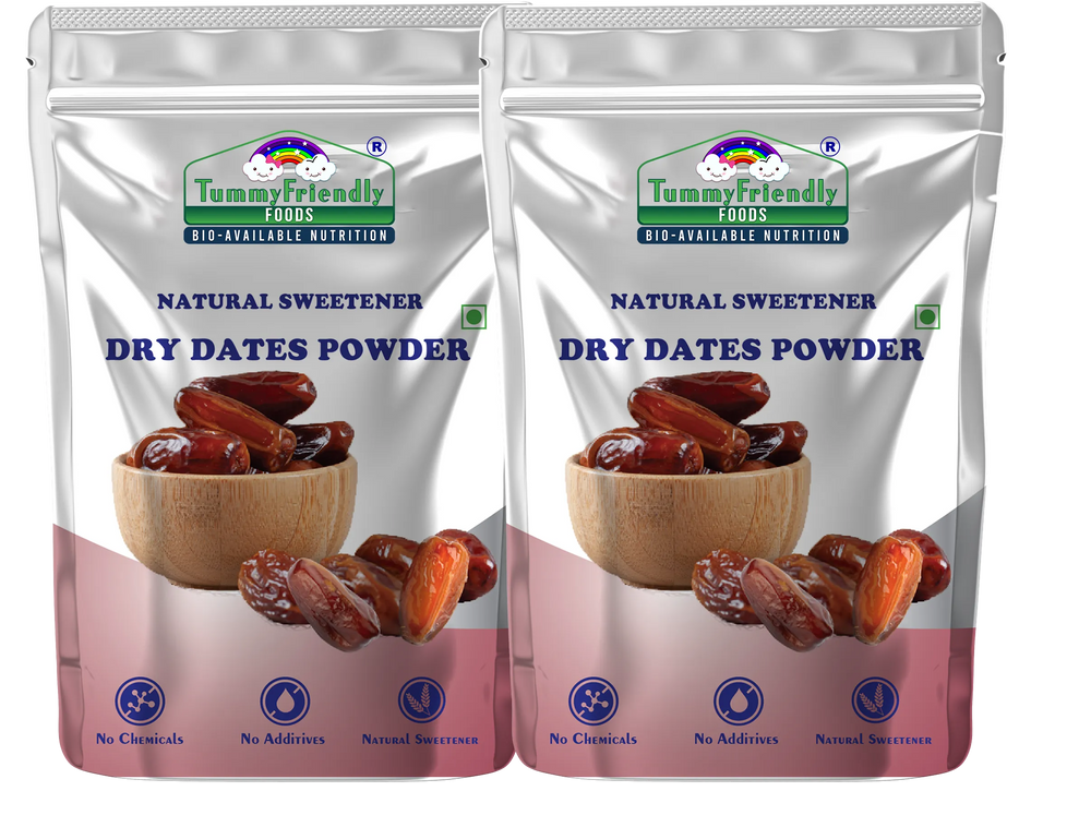 TummyFriendly Foods Dry Dates Powder from Premium Arabian Dates (400 g, Pack of 2) - EarthBased 