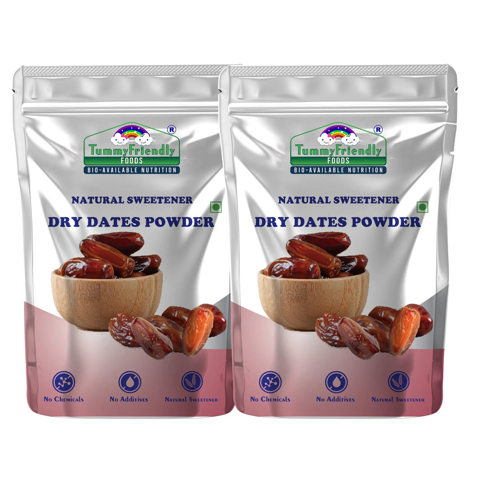 TummyFriendly Foods Dry Dates Powder from Premium Arabian Dates (400 g, Pack of 2) - EarthBased 