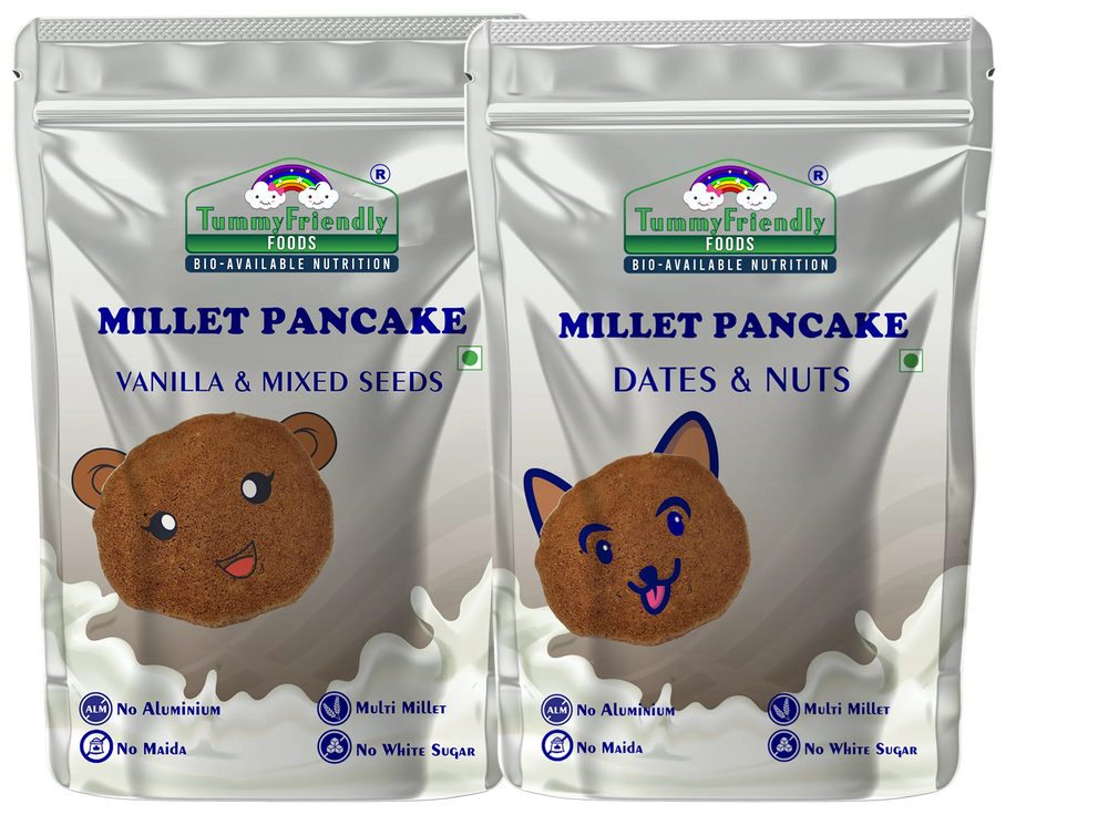 TummyFriendly Foods Millet Pancake Mix - Dates, Nuts, Seeds. HealthyBreakfast. 2 Packs 150g Each Cocoa Powder (2 x 150 g) - EarthBased 