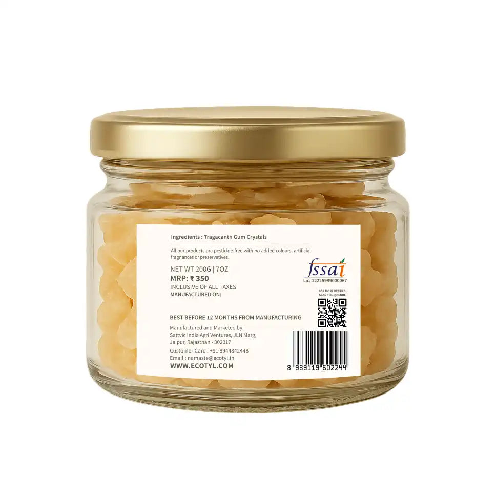 Ecotyl Gond Katira | Natural Cooling Gum | Supports Digestion | 200g - EarthBased 