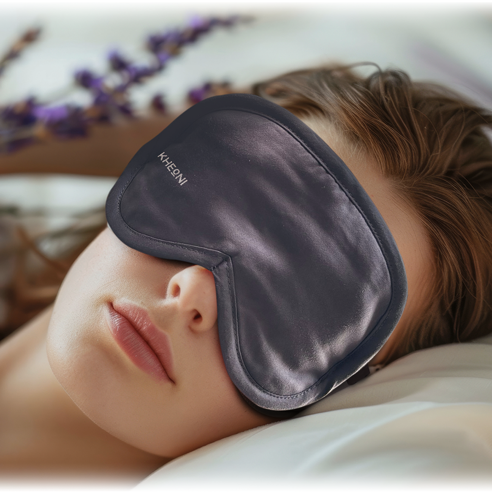 Kheoni grey organic cotton sleep eye mask