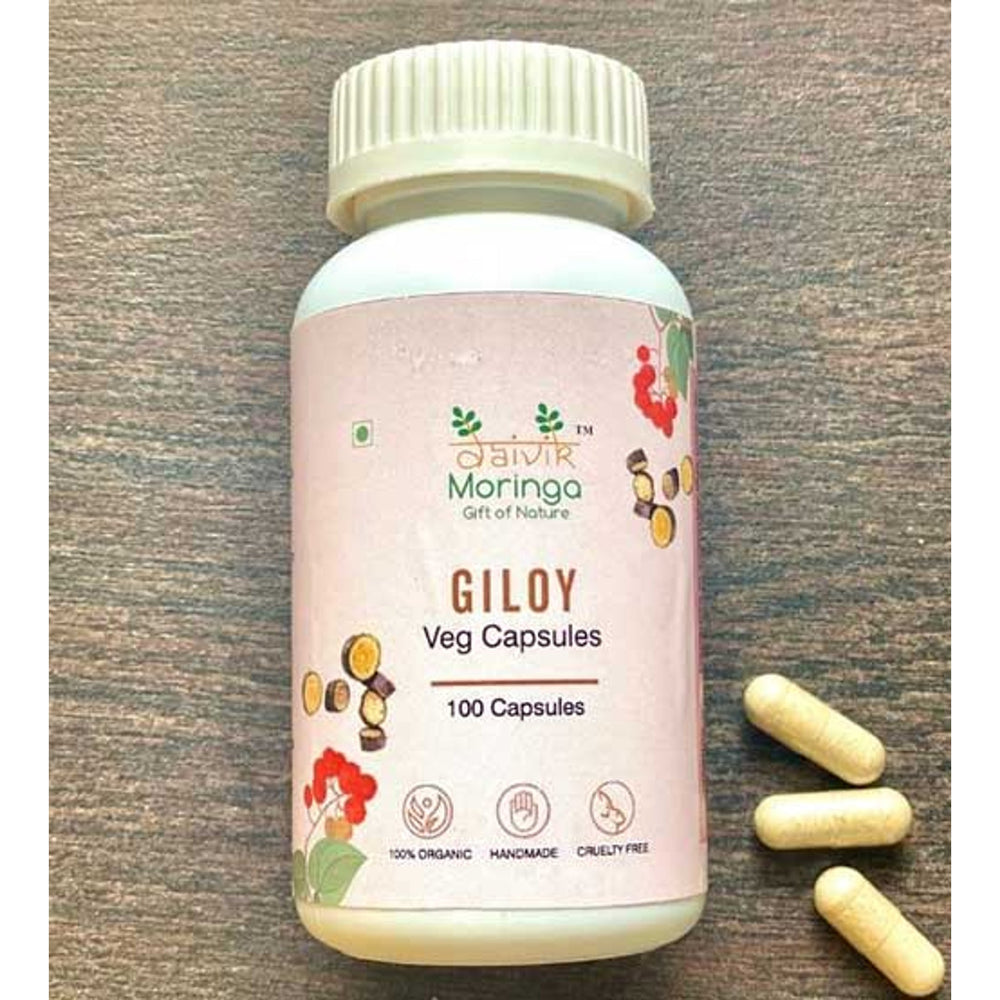 Daivik Moringa Giloy Veg Capsules | 100% Natural | Immunity Booster | 100 Caps Each - EarthBased 