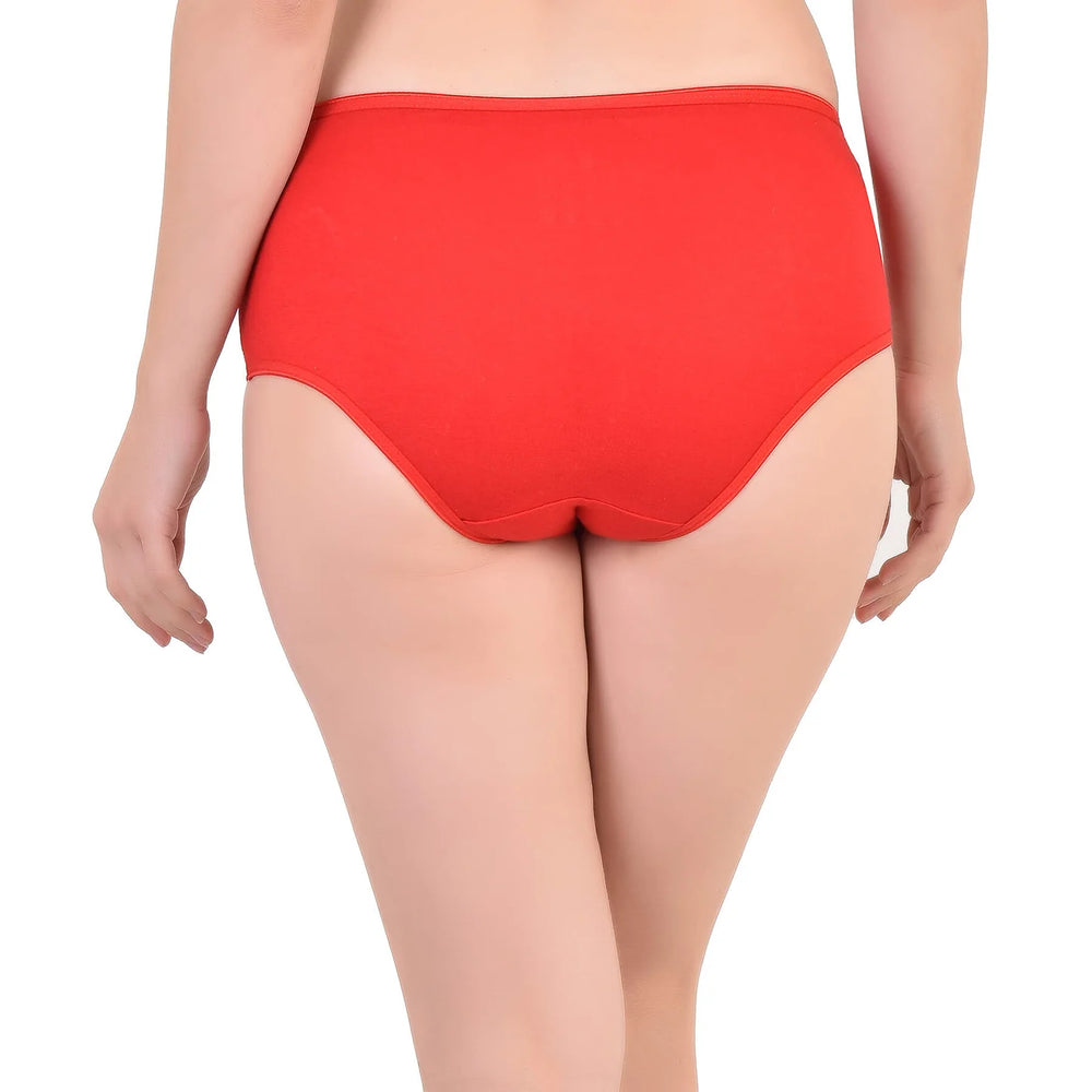 Bamboo Fabric Women's Mid Rise Panty | Red and Black | Pack of 2 - EarthBased 