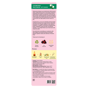 Jasmine Incense Sticks With Free Incense Holder | Made from Cow dung & Temple Flower | Gulessence | Pack of 2 - EarthBased 