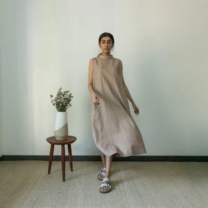 HIGH-NECK A-LINE DRESS - EarthBased 