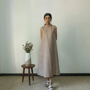 HIGH-NECK A-LINE DRESS - EarthBased 