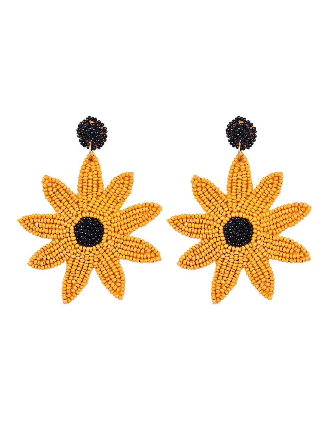 Handmade Beaded Sunflower Earrings - EarthBased 