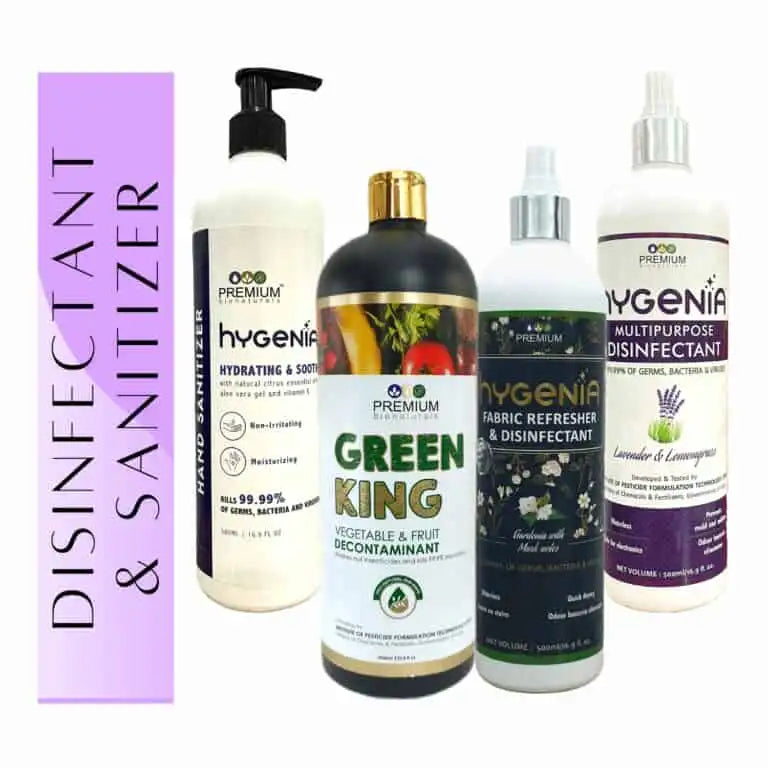 Hygenia Hand Sanitizer, Fabric Refresher & Disinfectant, Multipurpose Disinfectant and Green King Super Saver 500ml | 1L - EarthBased 