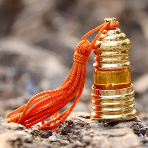 Kheoni Marigold natural attar bottle