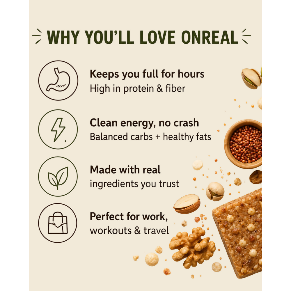 OnReal Variety Pack Bars – vegan snack bars with 15g plant protein