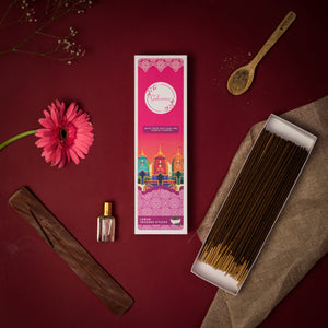 Gulessence Rose, Sandal, Jasmine ,Loban Incense Sticks with Free Incense Holder | Pack of 4 (40 Incense Sticks Each Box) - EarthBased 