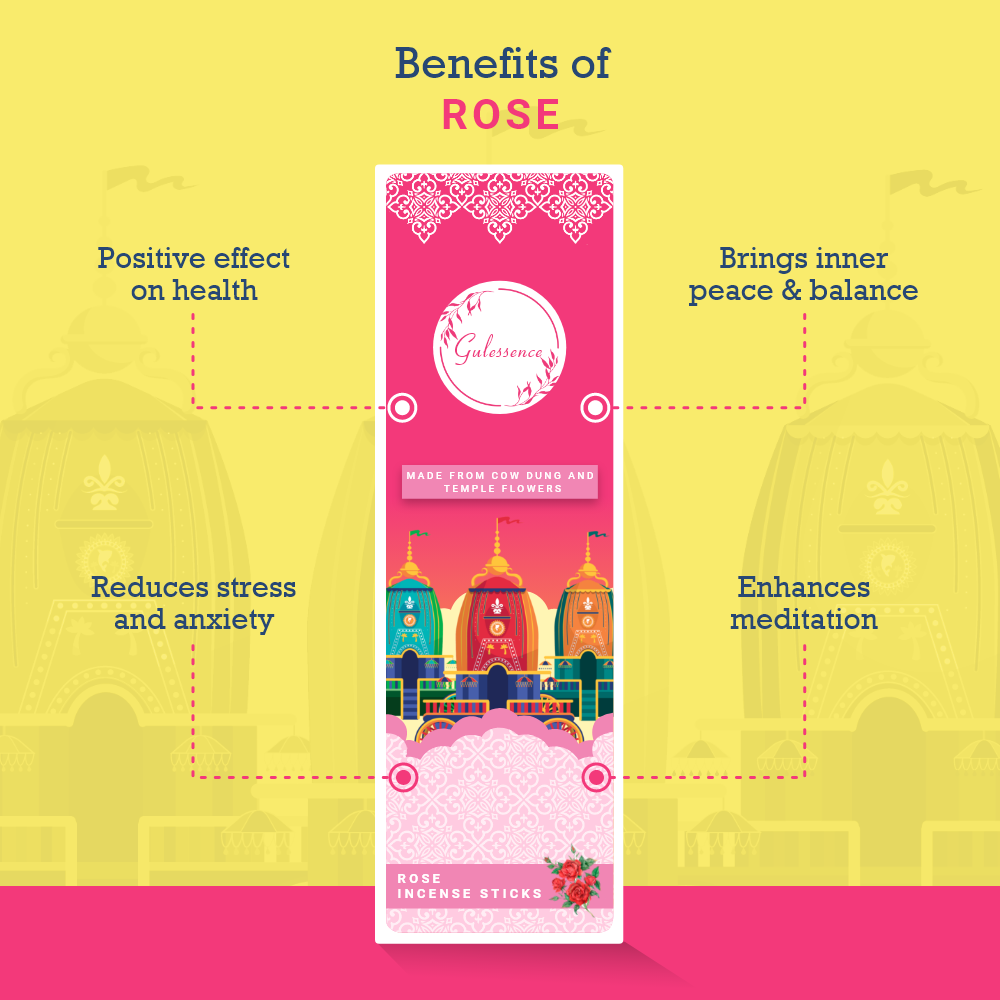Gulessence  Sandal, Jasmine ,Rose Incense Sticks with Free Incense Holder | Pack of 3 (40 Incense Sticks Each Box) - EarthBased 