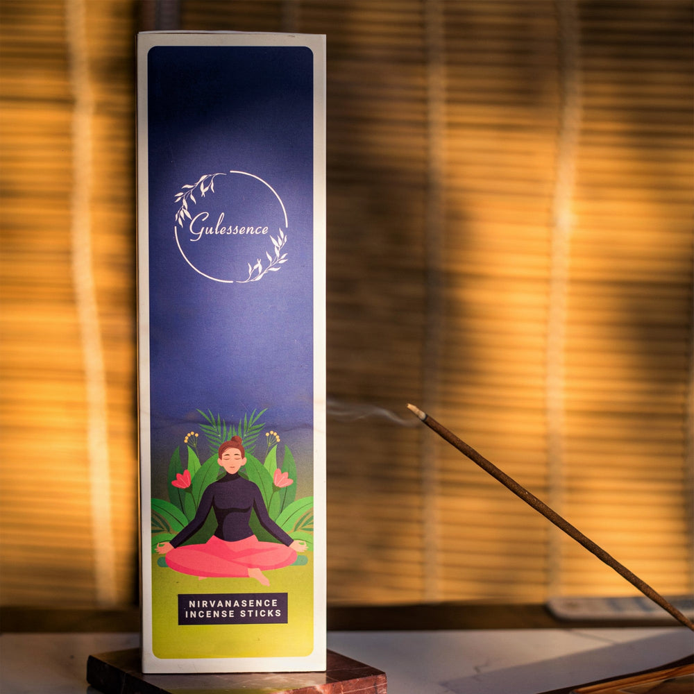 Gulessence Trial Pack Rose, Sandal, Nirvana Scent Incense Sticks with Free Incense Holder | Pack of 3 (15 Incense Sticks Each Box) | Pack of 2 - EarthBased 