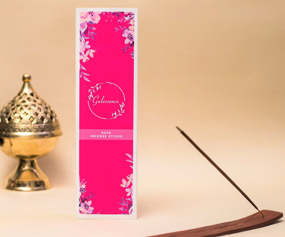 Gulessence Sandal,Rose ,NIrvana -Incense Sticks & Jasmine Cones |Pack of 4 - EarthBased 