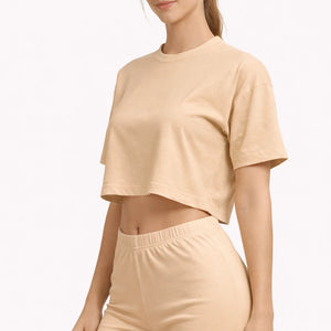 Bamboo Fabric Mid Rise Shorts | Beige and Mauve | Pack of 2 - EarthBased 