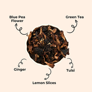 The Infused Kettle Premium Purple Cranberry Green Tea, Loose Herbal Tea Leaves Blended with Lime & Blue Pea Flower, Boosts Metabolism, Low Caffeine Chai - EarthBased 