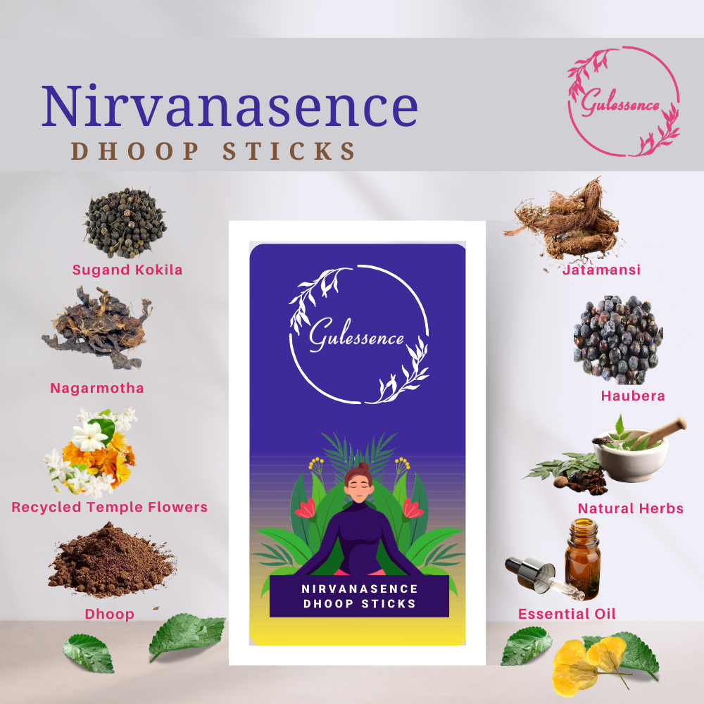 Nirvanasence  Bamboo less Dhoop Sticks | Made from Temple flowers | Gulessence - EarthBased 