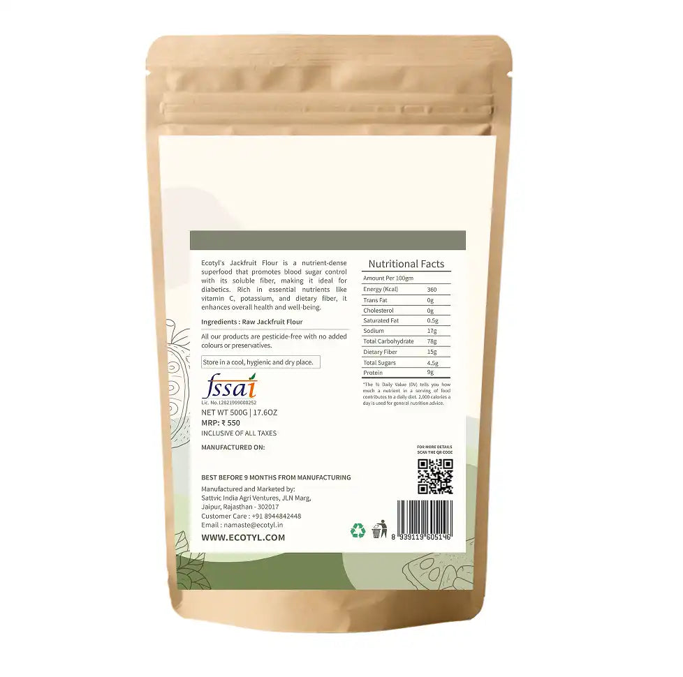 Ecotyl Jackfruit Flour | Low Glycemic Index | Gluten Free | 500g - EarthBased 