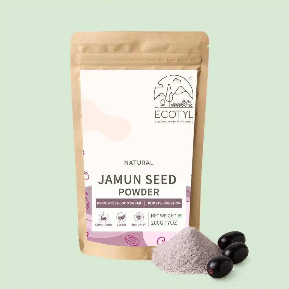 Ecotyl Jamun Seed Powder | Blood Sugar Control | Rich in Antioxidants | 200g - EarthBased 