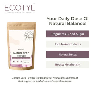 Ecotyl Jamun Seed Powder | Blood Sugar Control | Rich in Antioxidants | 200g - EarthBased 