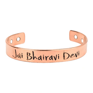 Jai Bhairavi Devi Pure Copper Healing Kada – Unisex Magnetic Energy Bracelet - EarthBased 