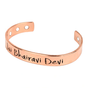 Jai Bhairavi Devi Pure Copper Healing Kada – Unisex Magnetic Energy Bracelet - EarthBased 
