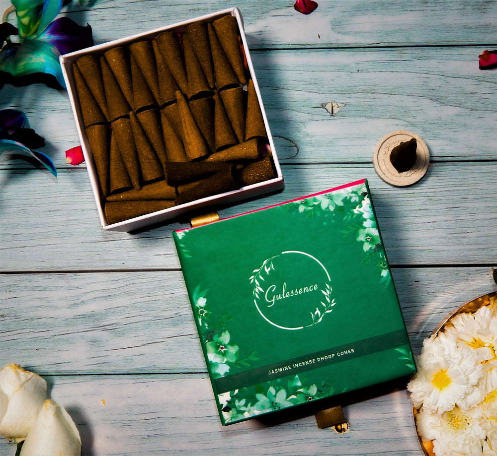 Jasmine Dhoop Cones | Made from Temple Flower | Gulessence - EarthBased 