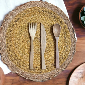Jute Placemats set of 2 (yellow) | ONEarth - EarthBased 