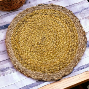 Jute Placemats set of 2 (yellow) | ONEarth - EarthBased 