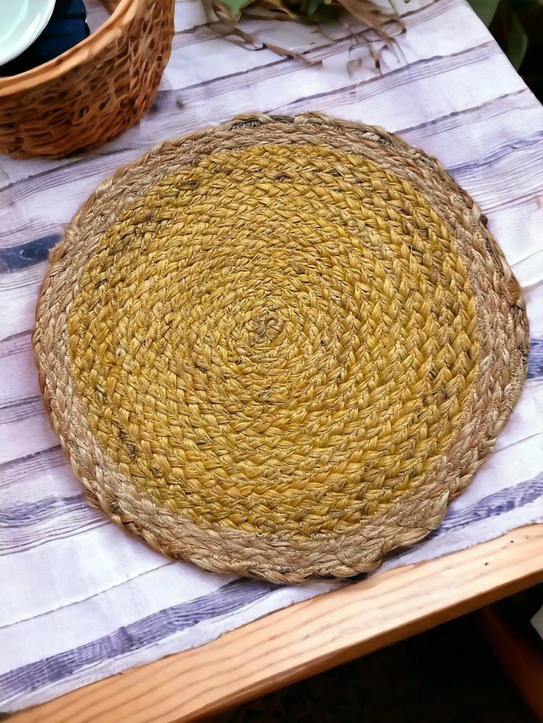 Jute Placemats set of 2 (yellow) | ONEarth - EarthBased 