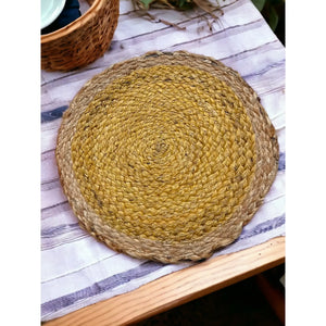 Jute Placemats set of 2 (yellow) | ONEarth - EarthBased 