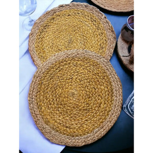 Jute Placemats set of 2 (yellow) | ONEarth - EarthBased 