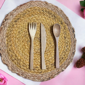 Jute Placemats set of 2 (yellow) | ONEarth - EarthBased 