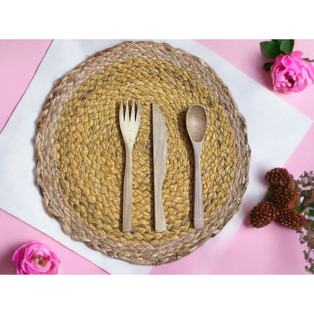 Jute Placemats set of 2 (yellow) | ONEarth - EarthBased 