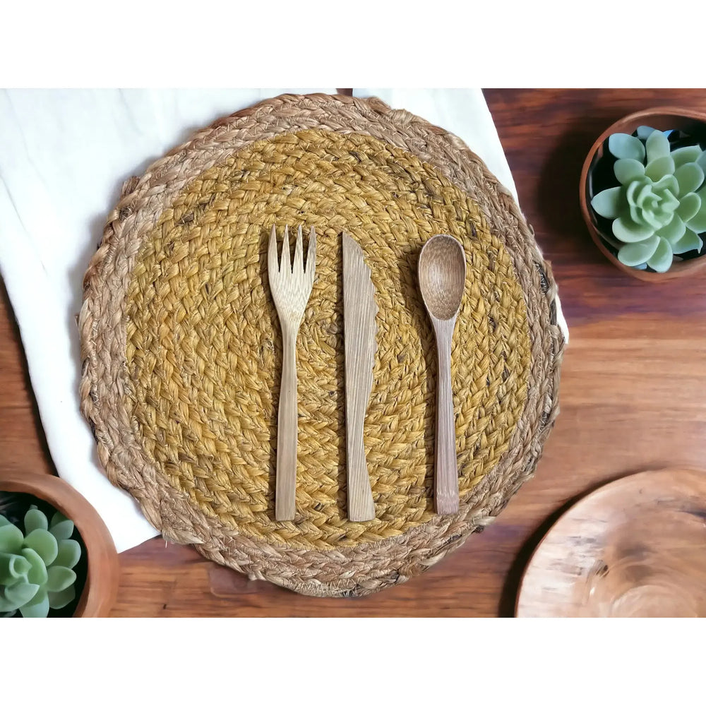Jute Placemats set of 2 (yellow) | ONEarth - EarthBased 