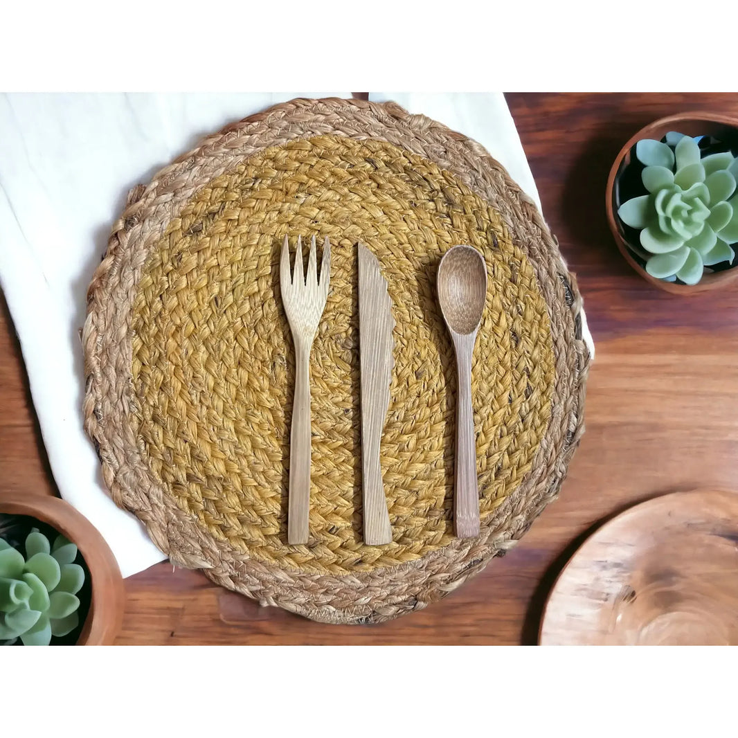 Jute Placemats set of 2 (yellow) | ONEarth - EarthBased 
