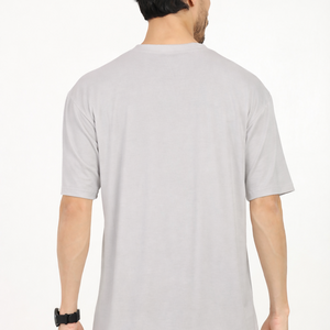 Men Oversized Plain Bamboo T-Shirt – Soft, Breathable & Sustainable | Gray - EarthBased 