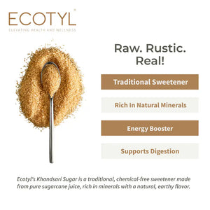 Ecotyl Khandsari Sugar | Unrefined Natural Sweetener | Rich in Minerals | 1kg - EarthBased 