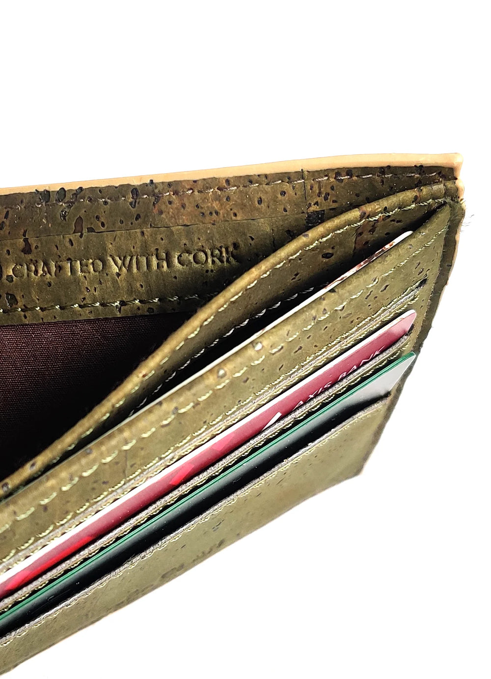 Kakapo Bifold Cork Wallet - Olive Green | Clan Earth - EarthBased 