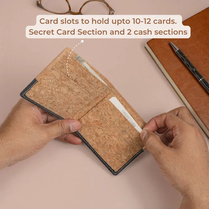 Kakapo Cork & Canvas Bifold Wallet | Clan Earth - EarthBased 