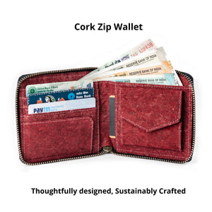 Kiwi Cork Wallet - Premium Red Cork | Clan Earth - EarthBased 