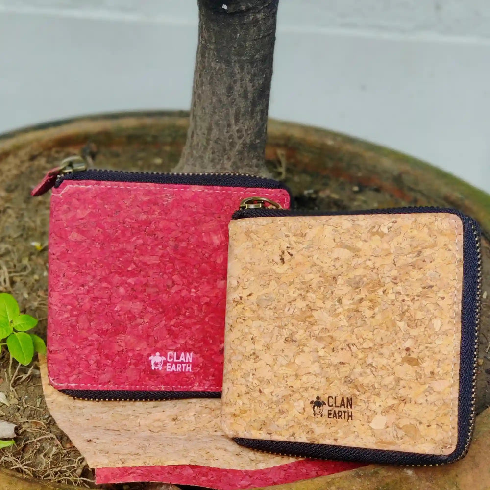 Kiwi Cork Wallet - Premium Red Cork | Clan Earth - EarthBased 