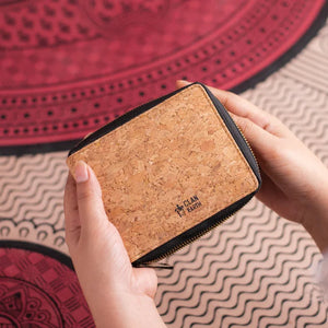 Kiwi Cork Zip Wallet - Tan | Clan Earth - EarthBased 