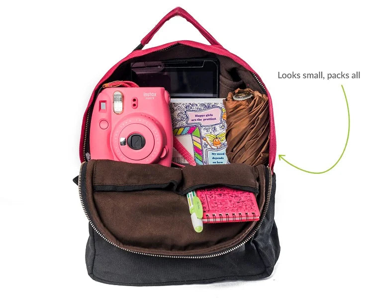 Koala Backpack - Cherry Red & Charcoal Black | Clan Earth - EarthBased 